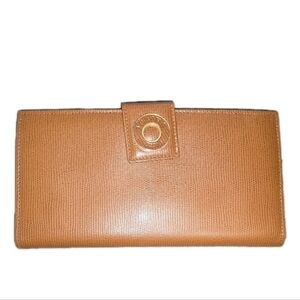 Unique Celine Tan Women's Long Wallet With Kisslock Coin Purse